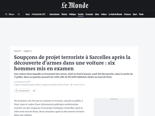 Soupçons de projet terroriste à Sarcelles : Me Steeve Ruben assiste l’un des mis en examen Soupçons de projet terroriste à Sarcelles : Me Steeve Ruben assiste l’un des mis en examen