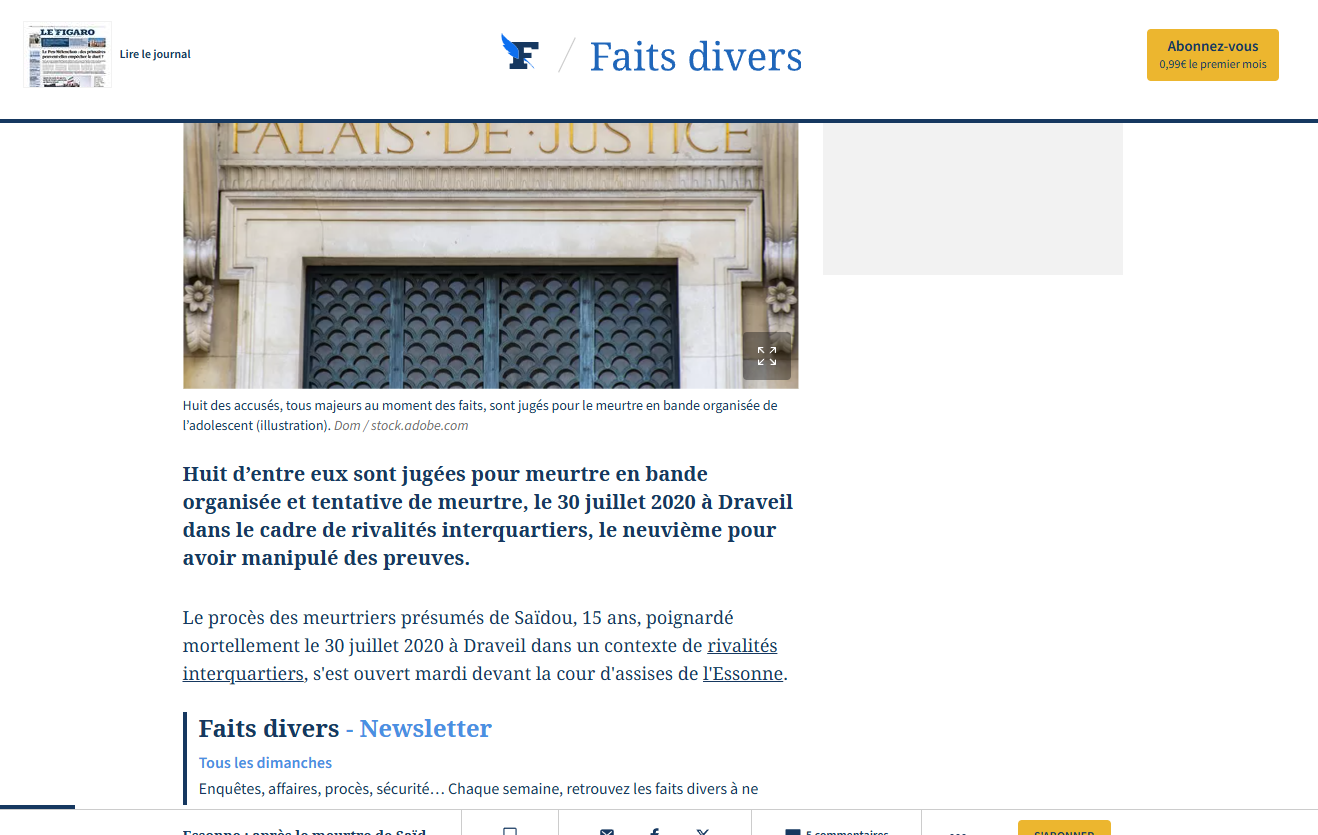Meurtre de Saïdou à Évry : un procès devant la cour d’assises de l’Essonne