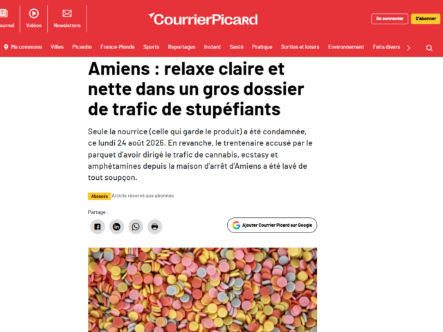 Trafic de stupéfiants à Amiens : Me Ruben obtient la relaxe du principal prévenu